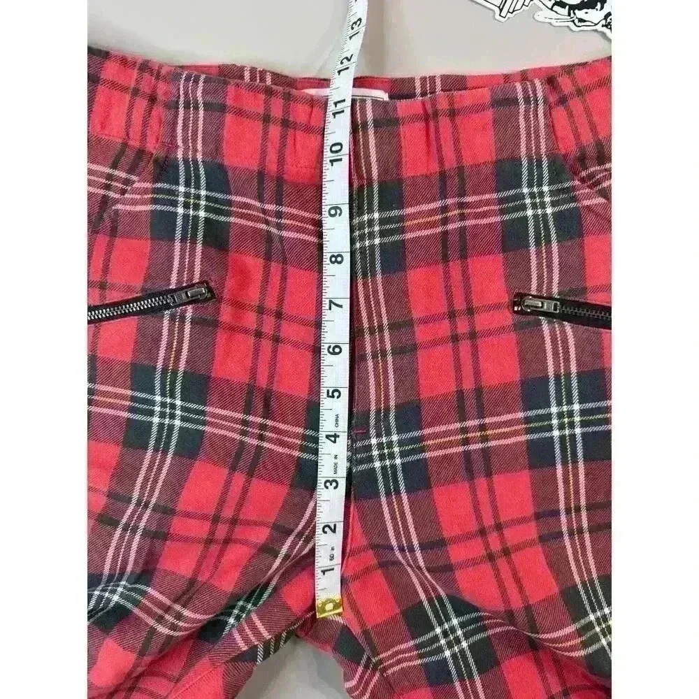 RVCA x Stella Maxwell NWT Women’s Ramone Pants Size 29 Red Plaid Punk Grunge Emo - Picture 13 of 16